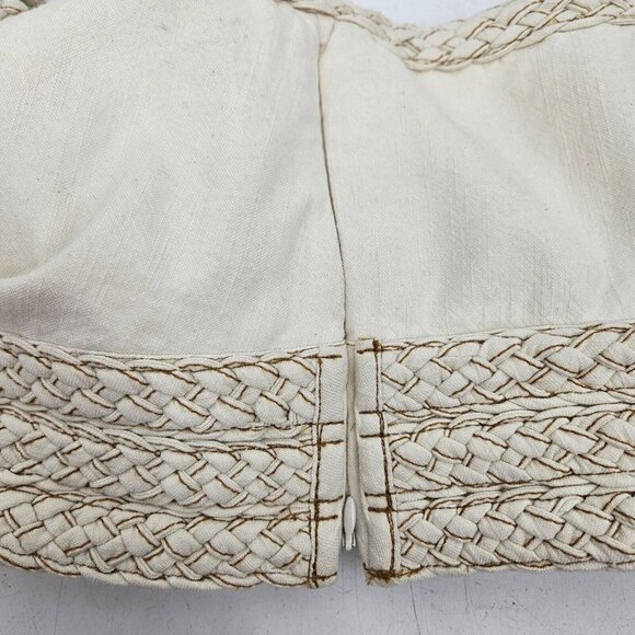 Pilcro Patchwork Cami Top Womens 2X Off White Crop Tank - Picture 8 of 8